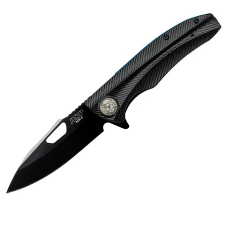 Pdk-2b: Police Duty Knife, Grooved Grip, Black Blade