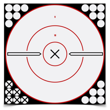 Shoot-n-c 12 Inch White - Black X Bull's-eye, 5 Targets - 120 Pasters