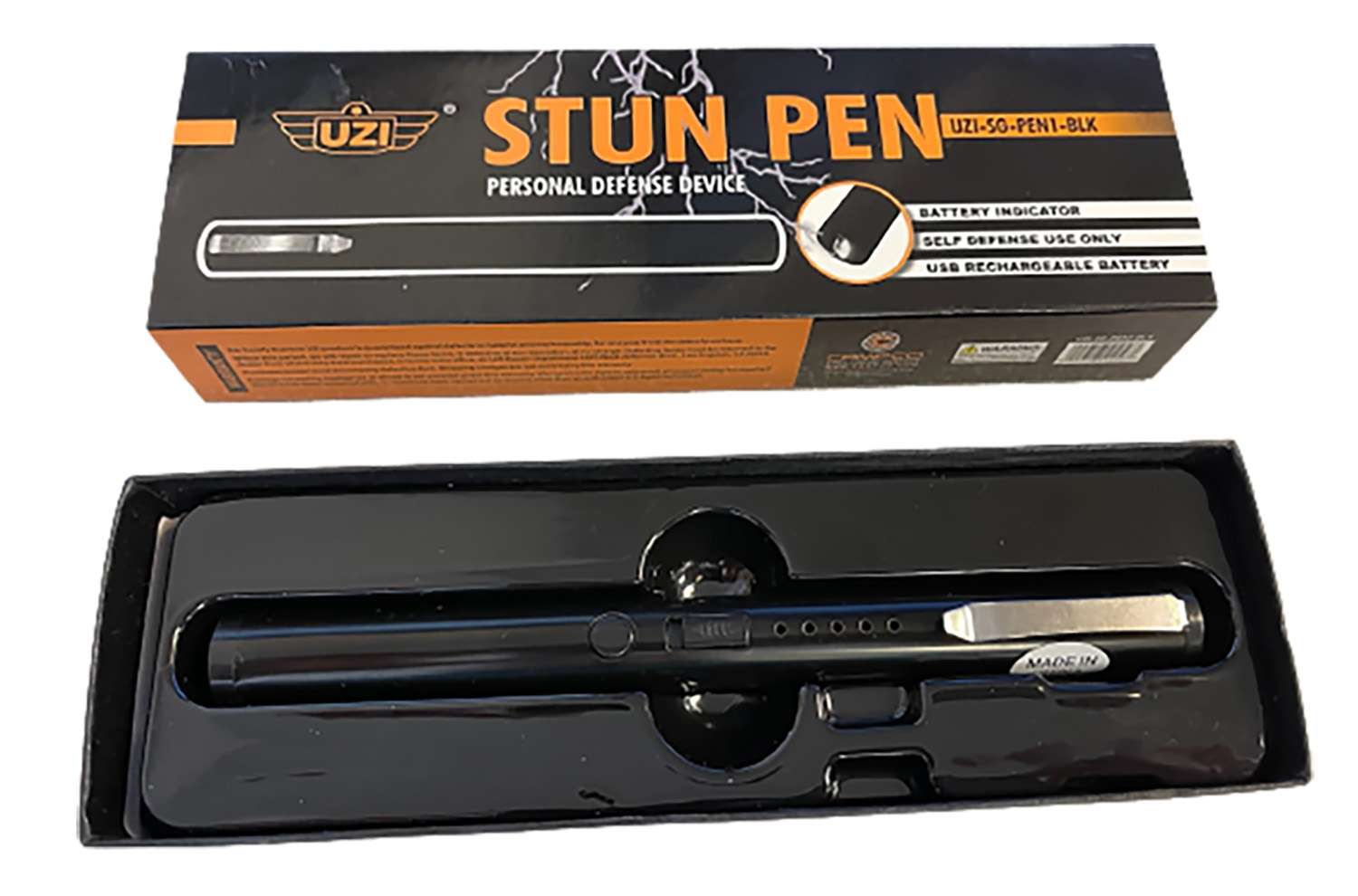 Defense Stun Pen W- Clip - Black