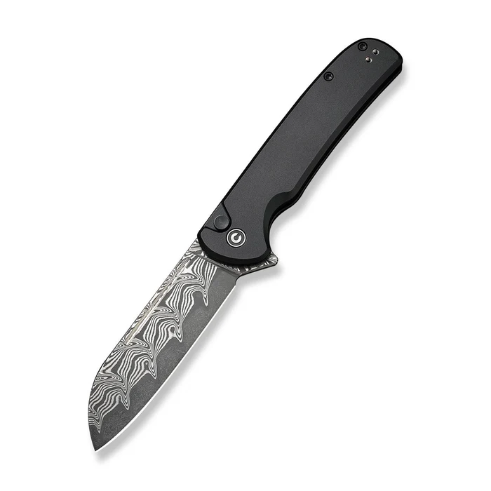 Civivi Chevalier Ii Flipper & Button Lock Knife Aluminum Handle (3.47" Damascus Blade)