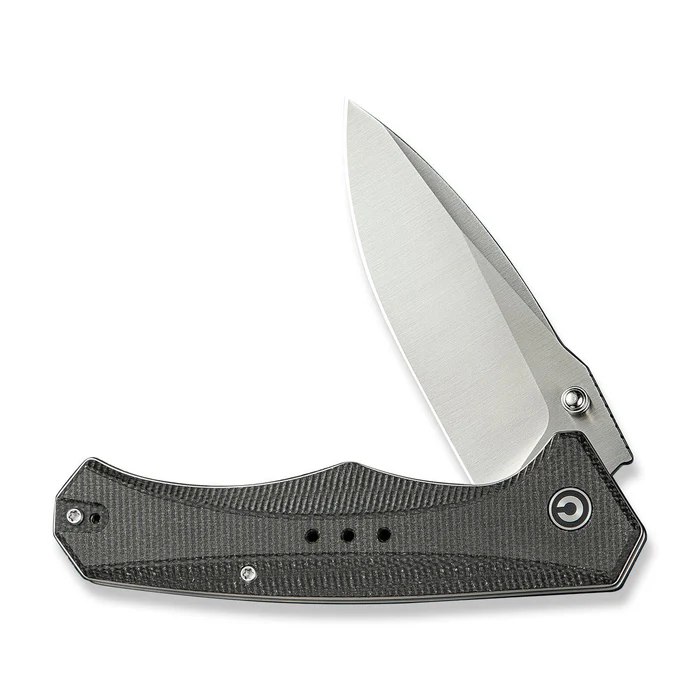 Civivi Photonix Flipper & Thumb Stud Knife Dark Green Canvas Micarta Handle (3.7" Satin Finished 14c28n Blade) C23081b-3