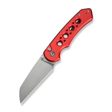 Civivi Pragma Prime Thumb Stud & Button Lock Knife Red Aluminum Handle (3.49" Stonewashed 14c28n Blade)