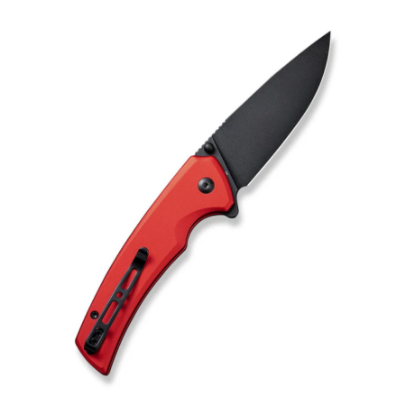 Serene Flipper-thumb Stud Folding Knife 3.48" Black D2 Drop Point Plain Edge Blade, Black Aluminum Handle