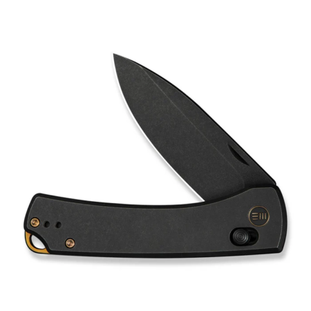 Weknife Nightblade Crossbar Lock Knife Black Titanium Handle (2.98" Black Stonewashed Cpm 20cv Blade) We22046-1