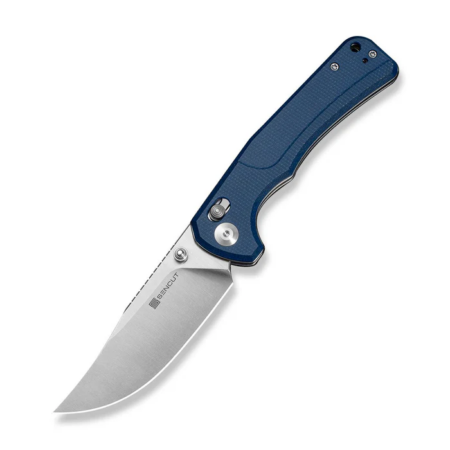 Slybolt Thumb Stud & Crossbar Lock Knife Blue Canvas Micarta Handle